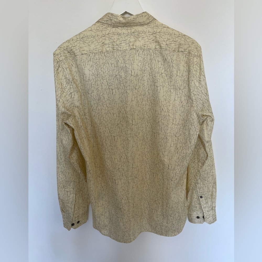 John Varvatos Soft Yellow Patterned Button Down L… - image 6